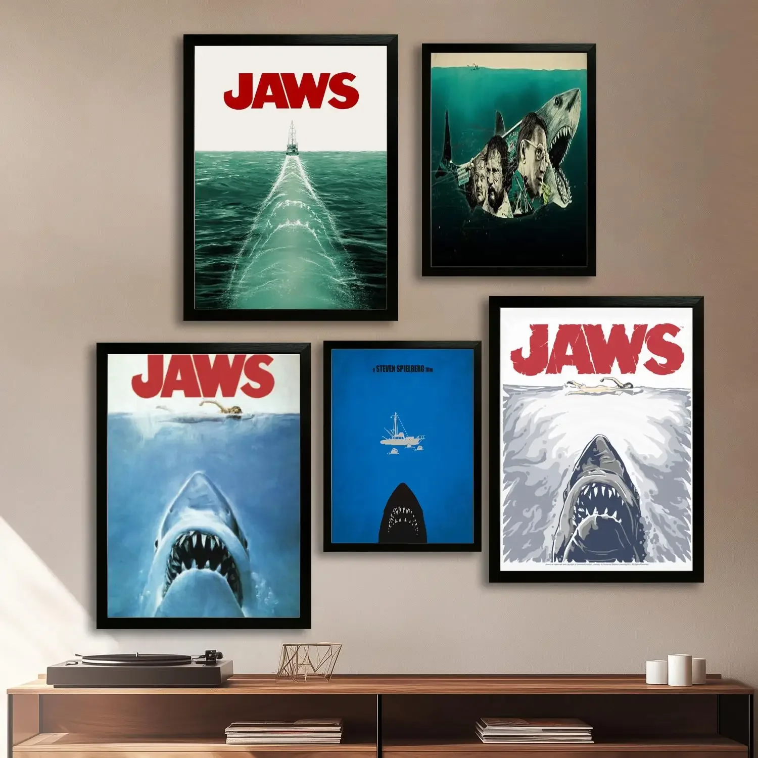 jaws Movie Canvas Art Poster, Wall Art, Picture Print, Modern Family, Bedroom Decor, Posters,Decorative painting