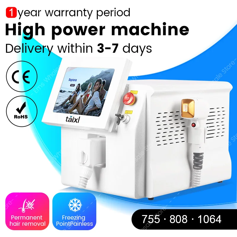 

3500 Вт 808 нм 755 нм 1064 нм диодный лазерный аппарат для удаления волос Alexandrit постоянное удаление охлаждающая головка безболезненный лазерный эпилятор