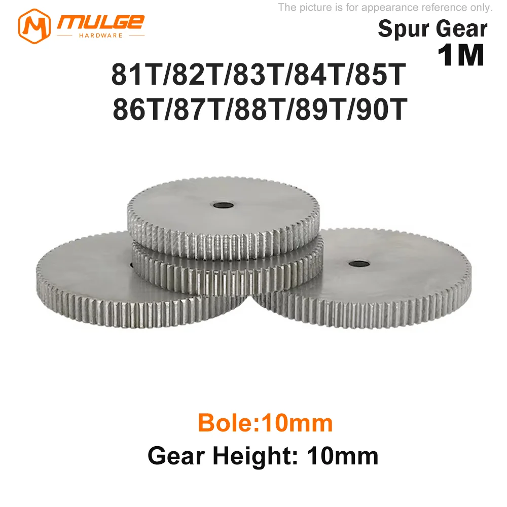 Spur Gear 1M-81T/82T/83T/84T/85T/86T/87T/88T/89T/90Teeth SC45# Carbon Steel Material Cylindrical Gear Transmission Accessories