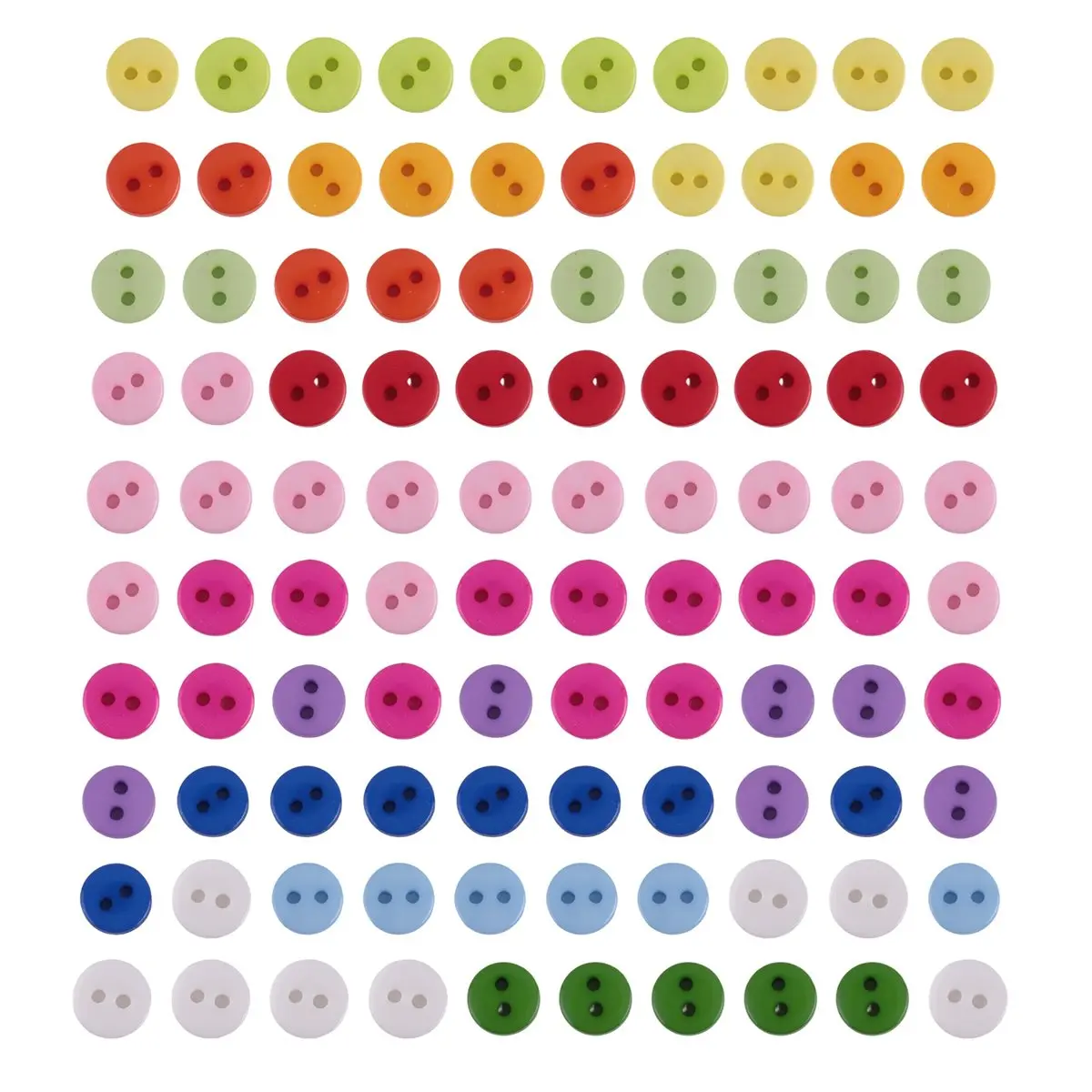Final~~100pcs 8mm Mixed Color Round Shape Resin Buttons Sewing Accessories