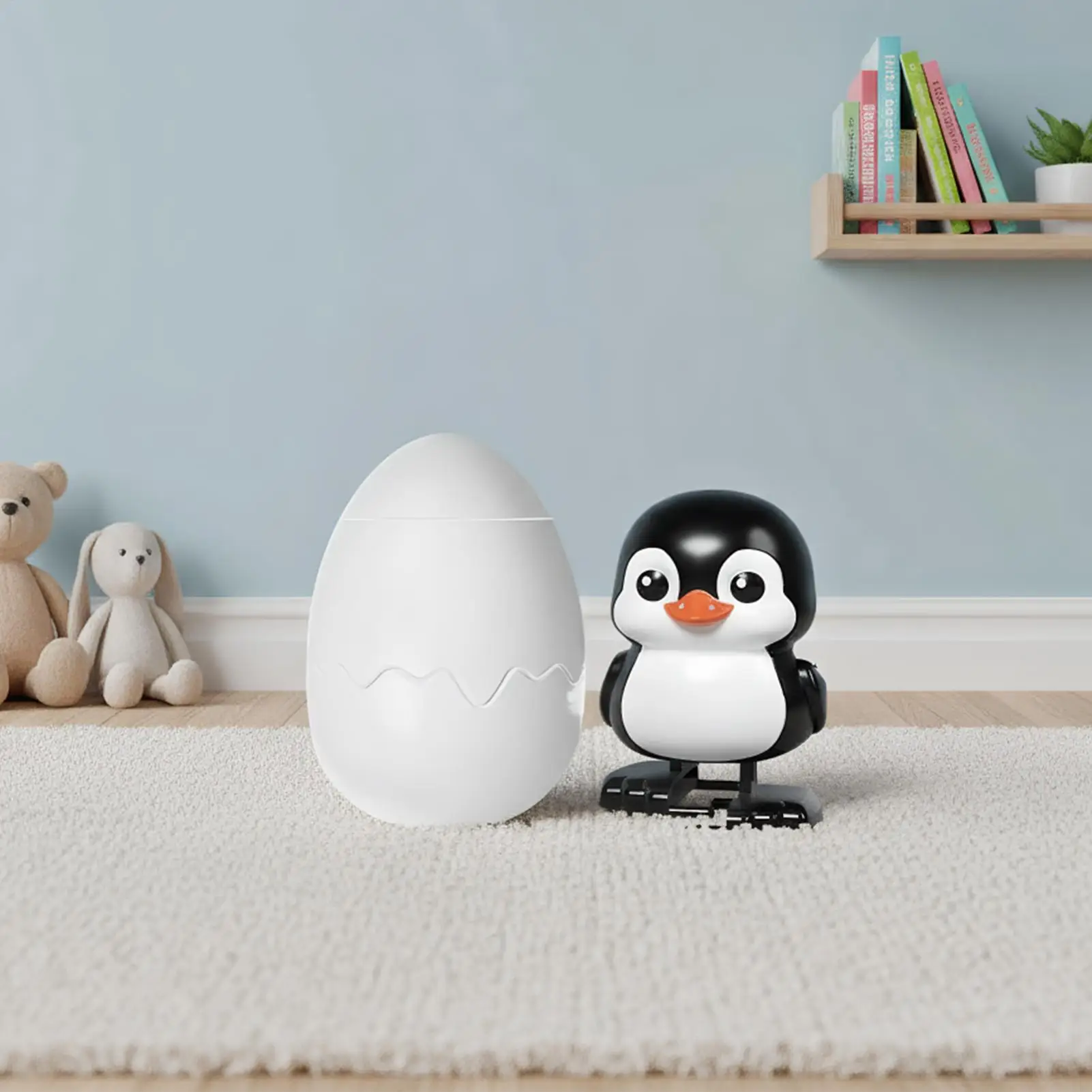 لعبة هزازة على شكل بيضة لطيفة على شكل حيوانات على شكل عقارب الساعة للمنزل وأعياد الميلاد ومكتب المدرسة للأطفال والأولاد المتحمسين والفتيات والأصدقاء #1