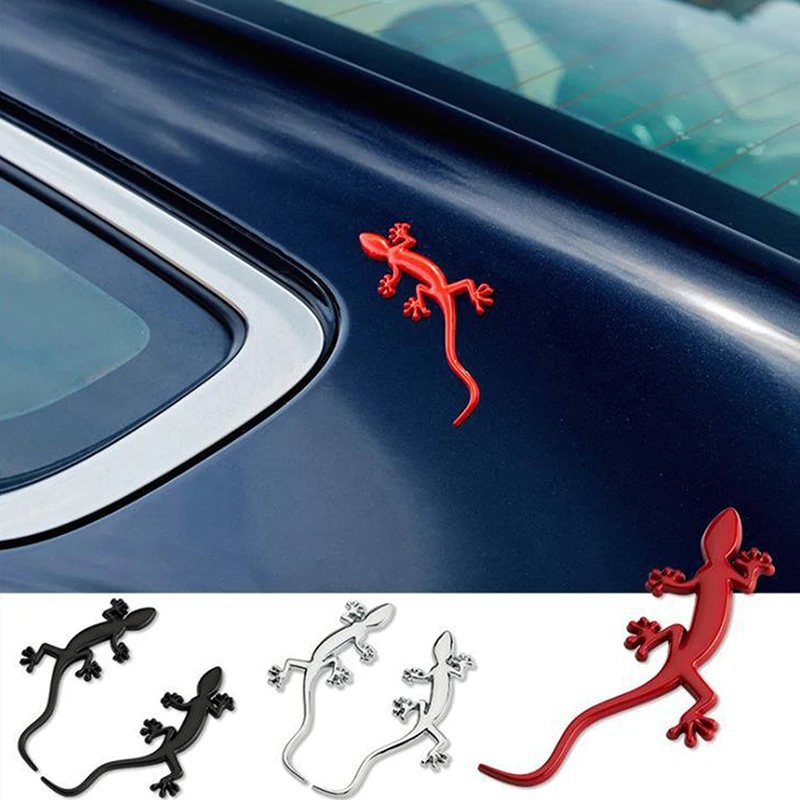 1 Reflective Car Metal Truck Sticker Lizard Gecko Sticker Badge 3d Badge Sticker For Decorative Models view 2