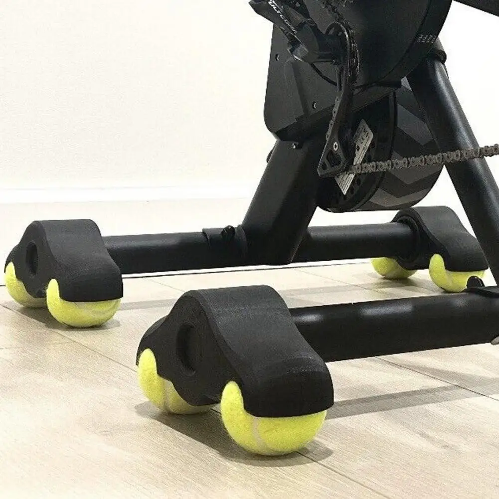 

4Pcs 8 Tennis Balls Cycling Bike Foot Pads Wahoo Kickr Core Fitness Bike Shock Absorbing Foot Pads Floor Protector Rocker Balls