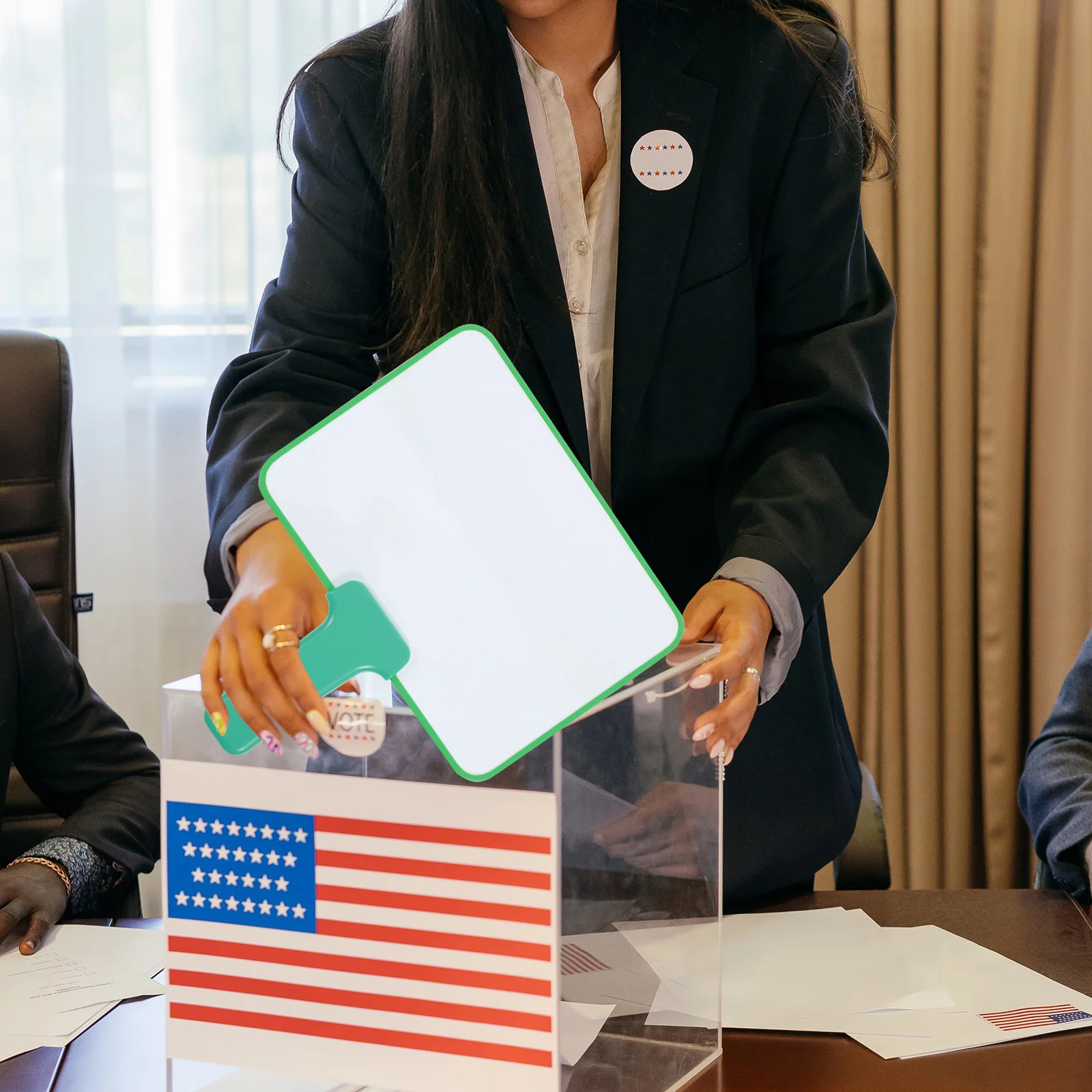 Handheld Whiteboard Dry Erase Answer Paddle Holding Sign Double Sided Whiteborad