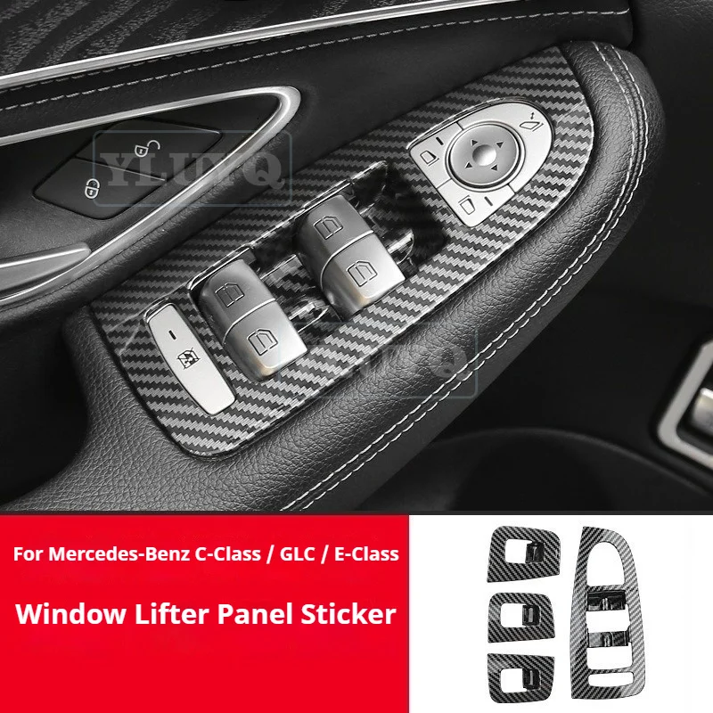 For Mercedes-Benz C-Class C180L C200 Power Window Switch Frame GLC260L Power Window Panel Interior Modification