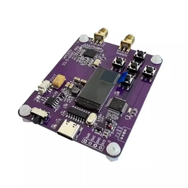 

6GHz RF signal generator 23.5-6000 MHZ RF signal source transmitter HMC833oled screen display