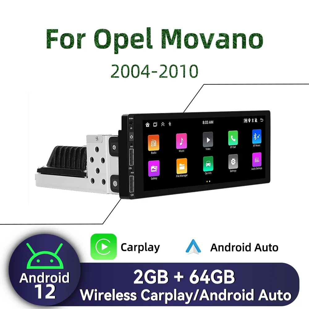 

1 Din Android Radio for Opel Movano 2004-2010 Carplay Autoradio Android Auto Stereo 6.9" Car Multimedia Head Unit GPS Navigation