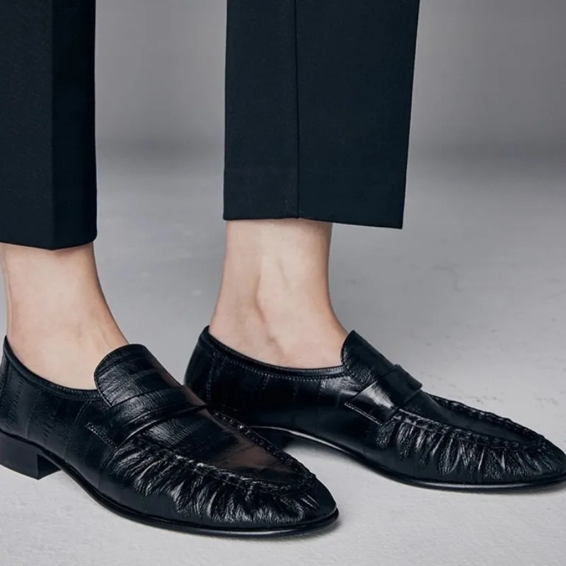 Luxury Women's Shoes New Handmade Genuine Leather Loafers for Woman Exquisite Britain Casual Shoes Designer Shoes Zapatos Mujer