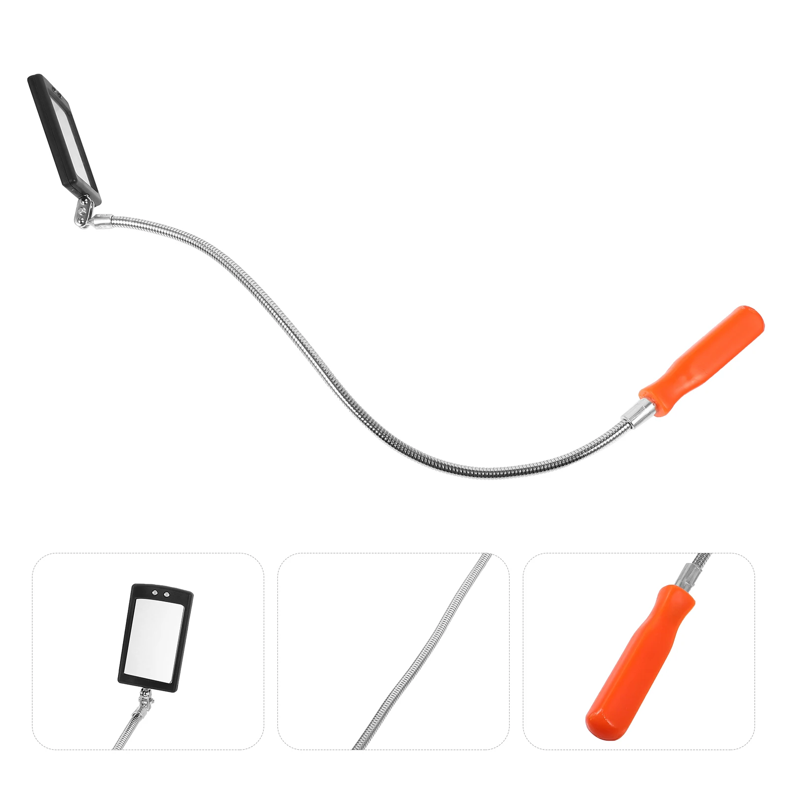

85Mm Flexible Inspection Mirror For Vehicle Mechanic Auto Telescoping Adjustable Extra Viewing Stick Portable Lightweight Tool
