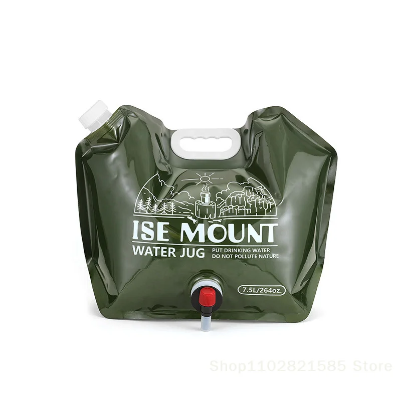 

2023 New 7.5L Outdoor Folding Water Storage Bag Large Capacity Plastic Bucket With Valve Camping Supplies Portable Water Bag