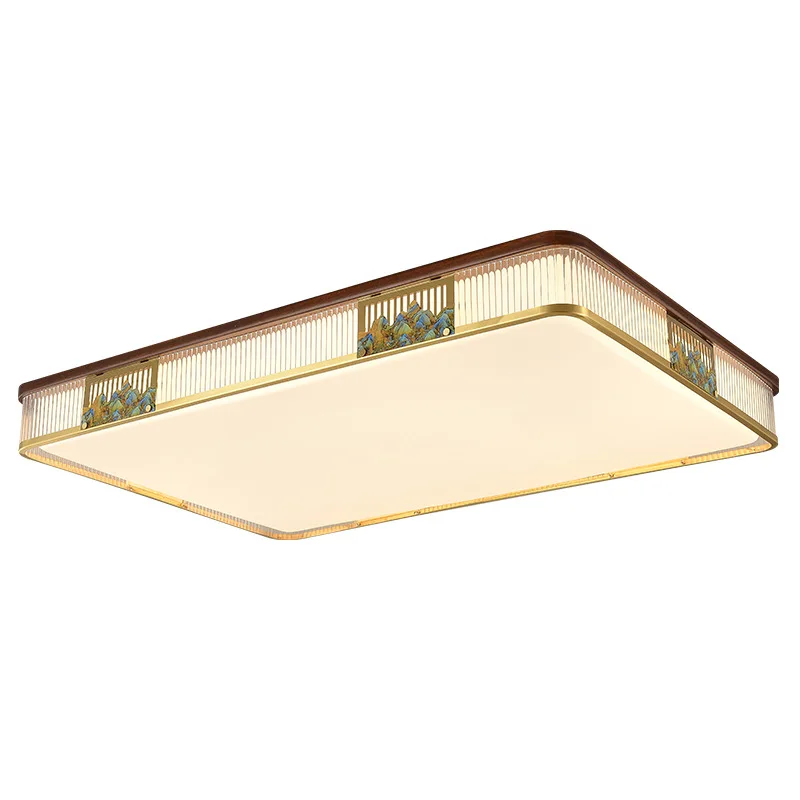 

New Chinese style, all copper, ceiling lamp, living room, atmospheric eye protection, simple, dining room, study, bedroom