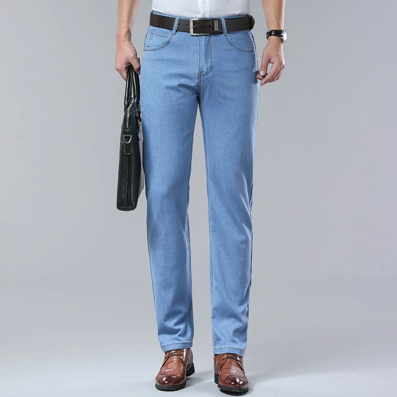 2026 Summer Thin Jeans Men's Loose Lightweight High Quality Straight Trendy Versatile Long Pants