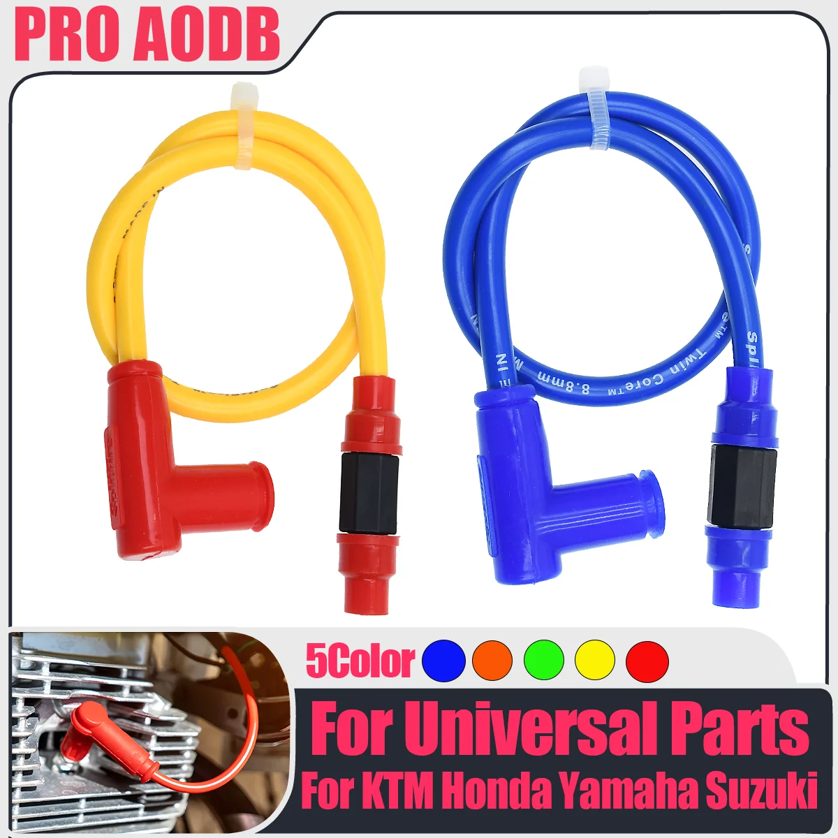

For Honda ATV Suzuki Yamaha Kawasaki KTM CR CRF CRF-R CRF-RX 8.8mm motorcycle rubber copper core power cord ignition coil SX/XC