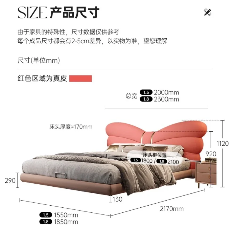 أثاث غرفة نوم إطار سرير بحجم كوين 180 × 200 سم سرير الأميرة مضاء بحجم كينغ سرير مزدوج قواعد السرير الأمامي المنزلي وإطارات السرير #5