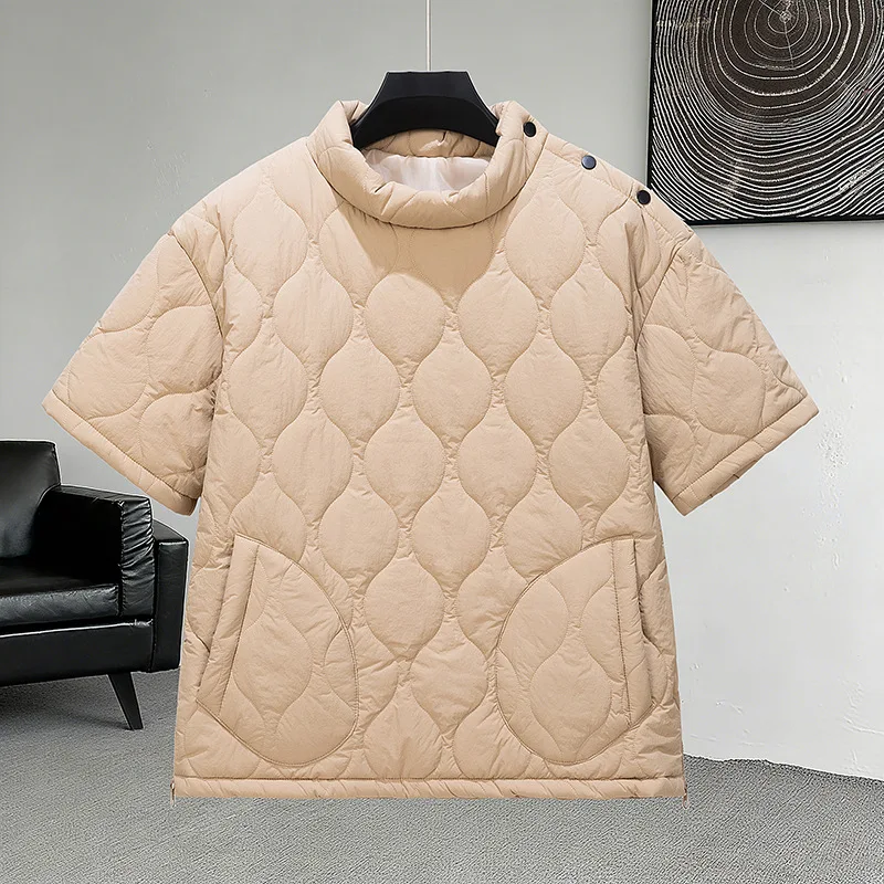 New Model Japanese Retro Short-Sleeved Trendy Cotton Coat for Men Spring-Autumn Casual Cotton Jacket for Warmth and Protection