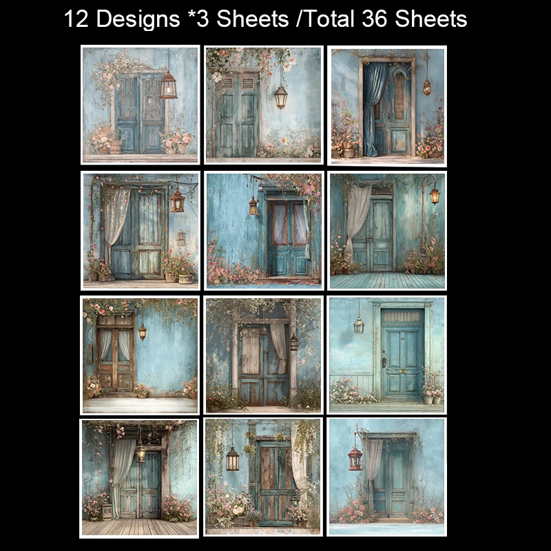 Zestaw do scrapbookingu 15x15 cm (36 kartek): Kolaże z kartek pocztowych w stylu vintage do scrapbookingu, origami i pamiętników podróżniczych.