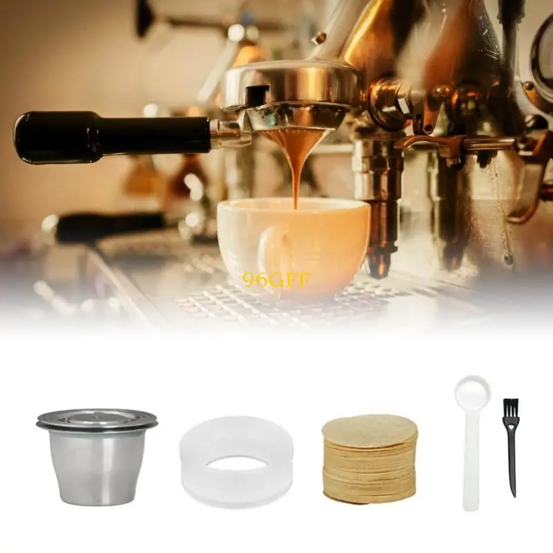 96GF Multifuntional Coffee Pods Brewing Filters Dosing Tool Stainless Steel and Plastic Texture for Coffee Enthusiasts