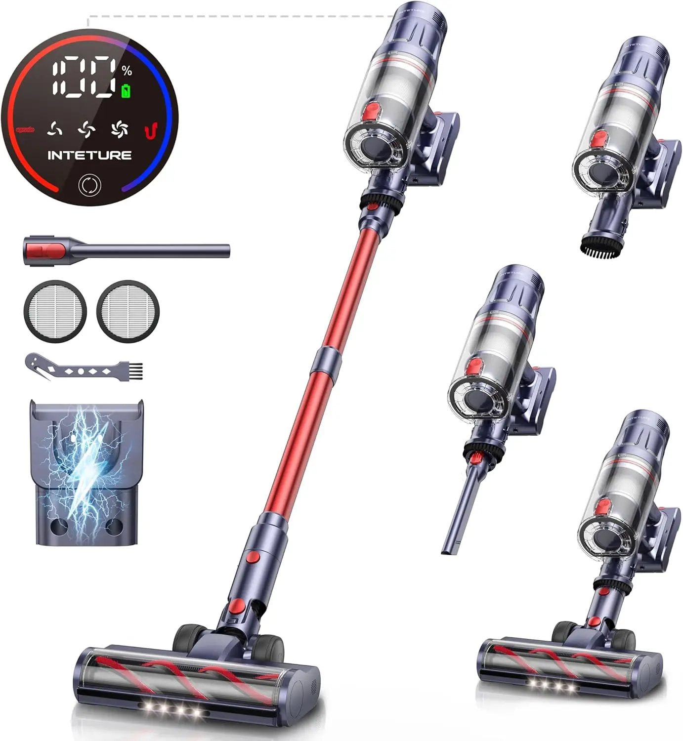 

Cordless Vacuum Cleaner, 600W 50Kpa 65Mins Vacuum Cleaners for Home, Stick Vacuum with Self-Standing, Touch Screen