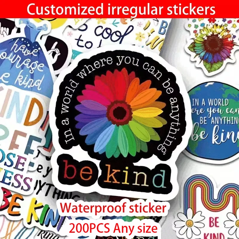 

200 шт. виниловые наклейки с текстом, логотипом, изображением бумаги, водонепроницаемая, персонализированная для вечеринки, свадьбы, дня рождения, крещения, этикетка