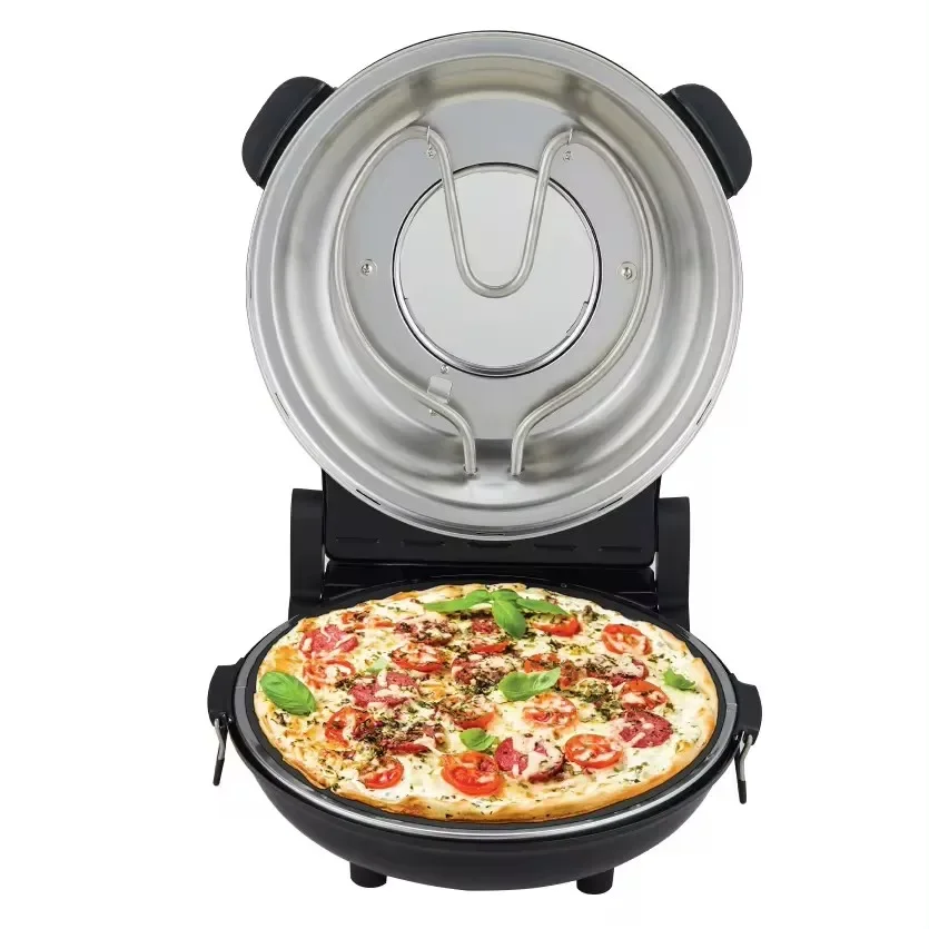 12 Inch Low MOQ Hot Sales 1200W Electric Baking Oven Non-stick Pizza Maker Countertop Pizza Maker