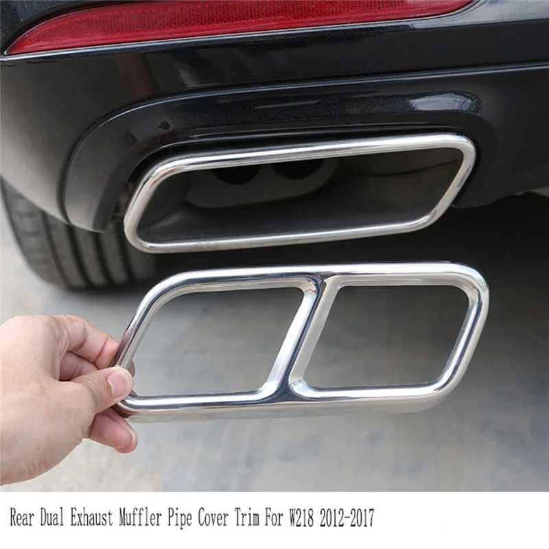 ฝาครอบท่อไอเสียคู่ด้านหลัง ทำจากสแตนเลส สำหรับ Mercedes Benz GLK X204 CLS W218 2012-17