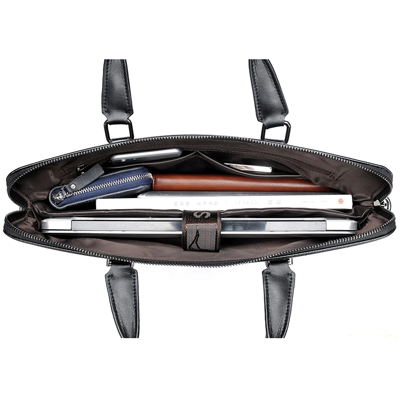 Men Leather Shoulder Bag Business For Man Famous Brand Crossbody Messenger Computer Bag Male Lawyer Luxury Handbags Bolso Hombre view 6