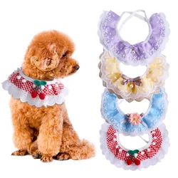 Lace Cat Bowknot Collar Cats Dog Neckerchief Pet Cats Kitten Dogs Puppy String Bib Necklace Necktie Neck Strap Scarf Accessories