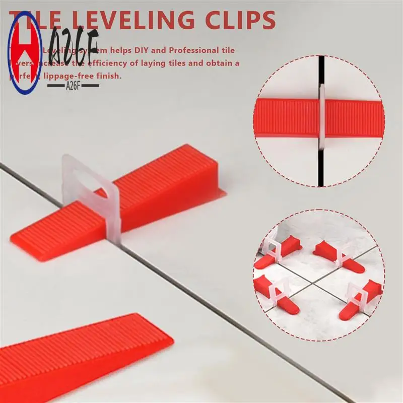 

A26F-Tile Leveling System Clips 2Mm -400 Pcs DIY Tiles Leveler Spacers For Professional Tile And Stone Installation