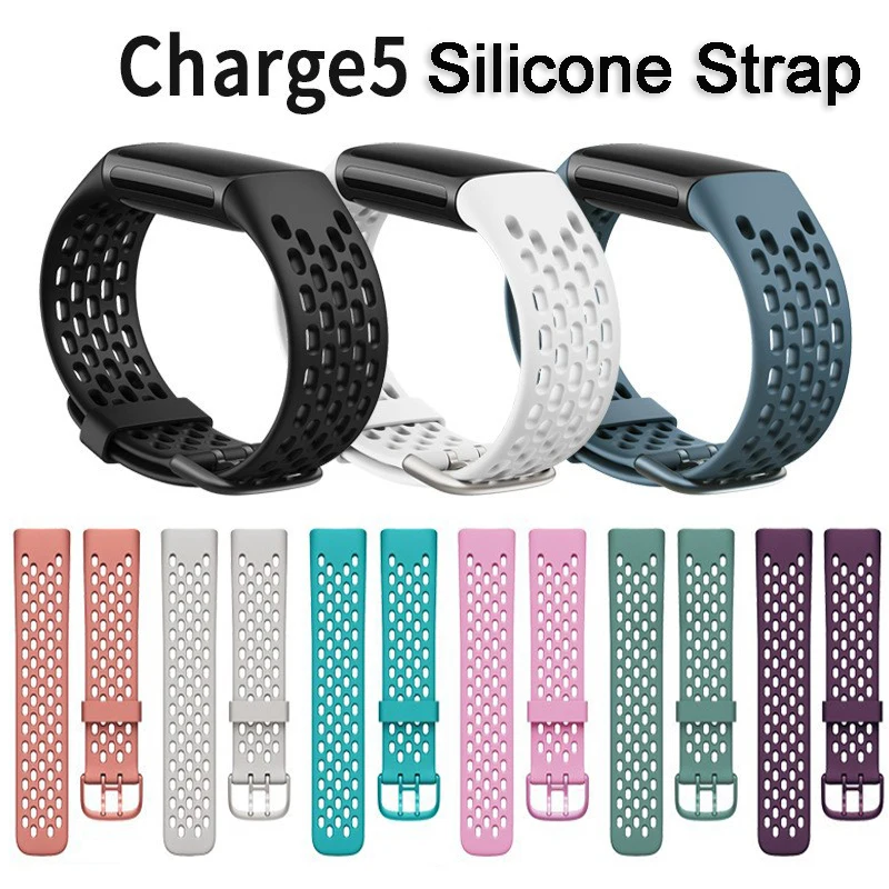 Watchband for Fitbit Charge 5 Silica Strap Replacement Wrist Belt Sports Strap for Fitbit Smart Watch Band Accessories Strap