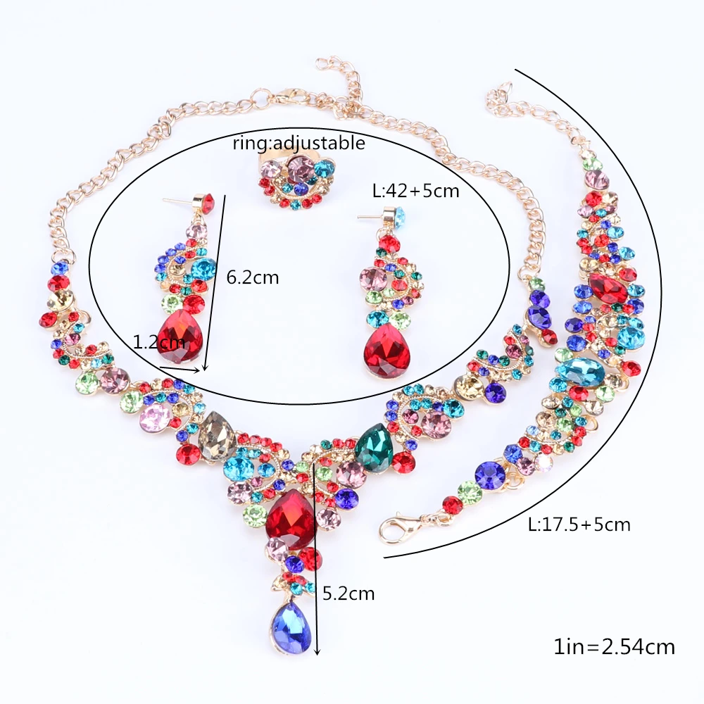 New Exquisite Dubai Jewelry Set Luxury Gold Color Nigerian Wedding African Beads Necklace Earrings Set Costume Design