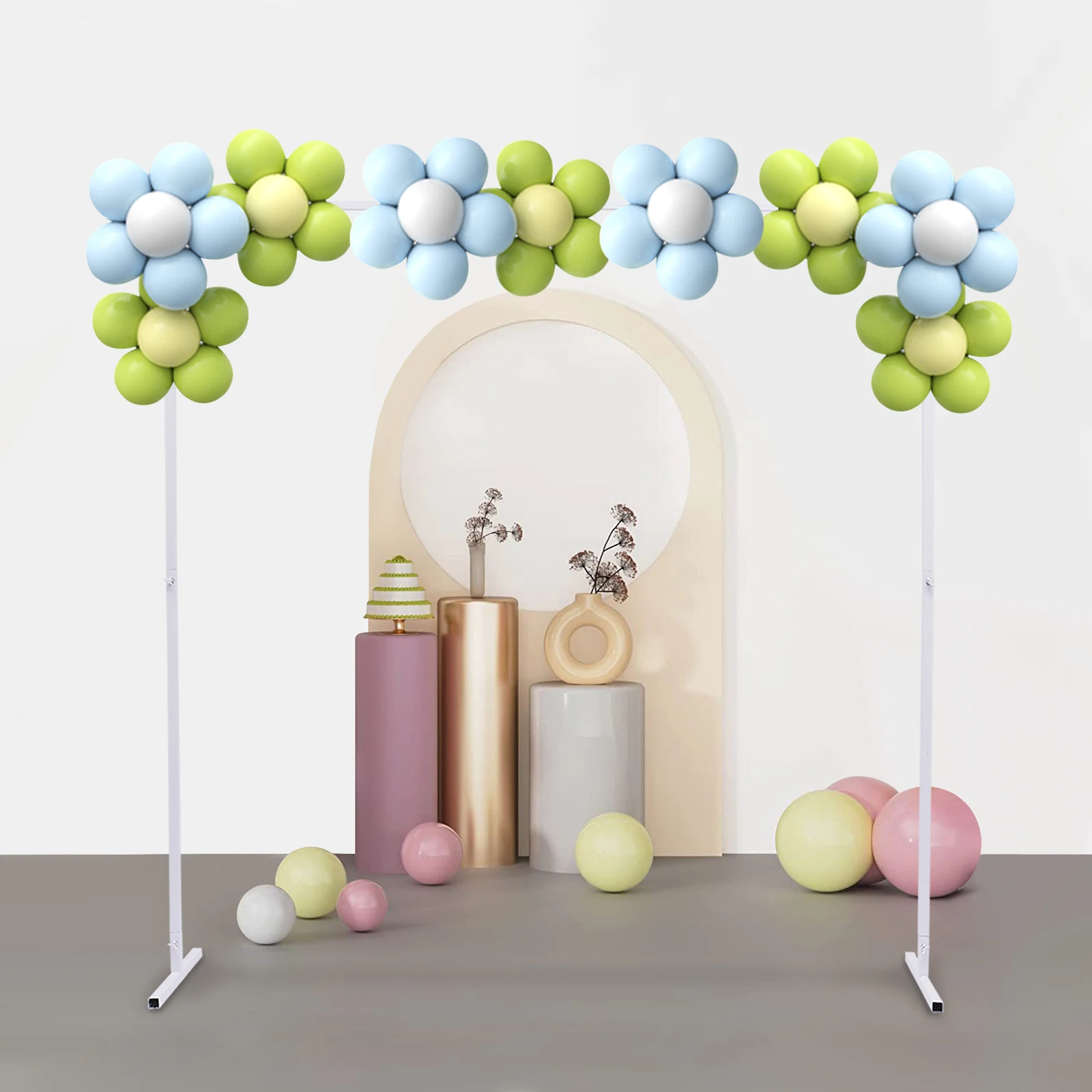 Imagem -03 - Square Metal Wedding Arch Stand Backdrop Rack Decoração de Festa Interior e Exterior Garden Arbor 6.6ft