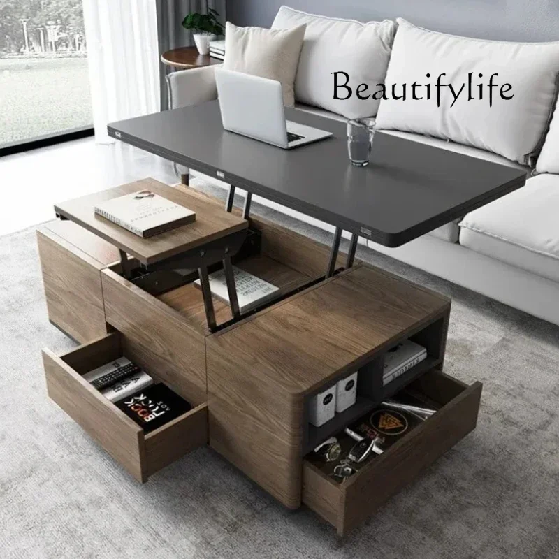 

yj21 FM Cassetti nordici Tavolino moderno Multifunzione in legno Tavolino nero semplice Design minimalista Mesa Mobili per la ca
