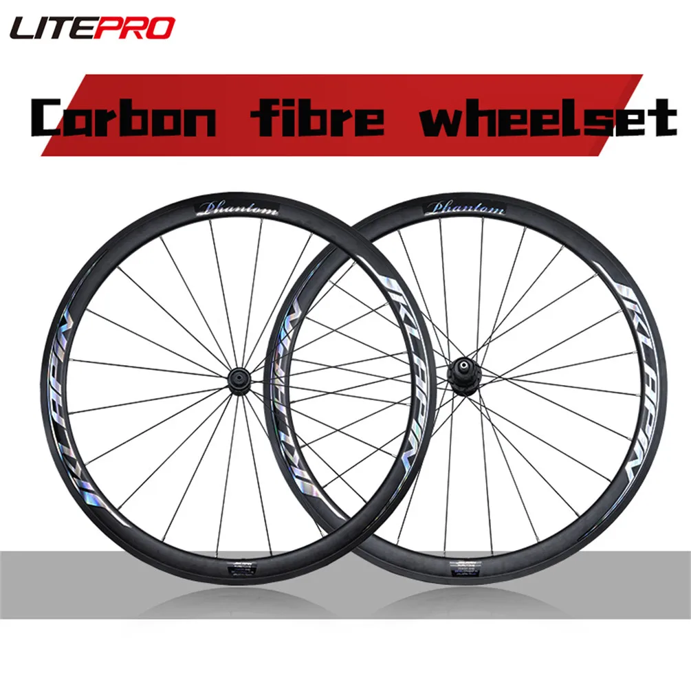 Litepro JKLapin Colorful 35 38 42MM 700C Carbon Fibre Wheelset Disc Brake 135 142 MM 12Speed Bend Spokes QR Thru Axle Wheels