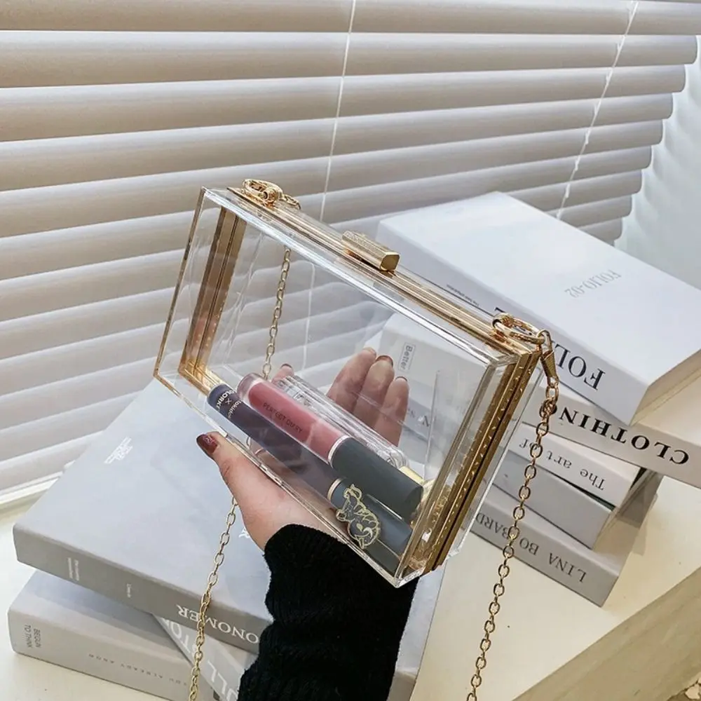 

Simple Storage Bag Acrylic Transparent Bag Summer Box Bag Banquet Crossbody Bag Cosmetic Bag Beach Bag Women Handbags Party