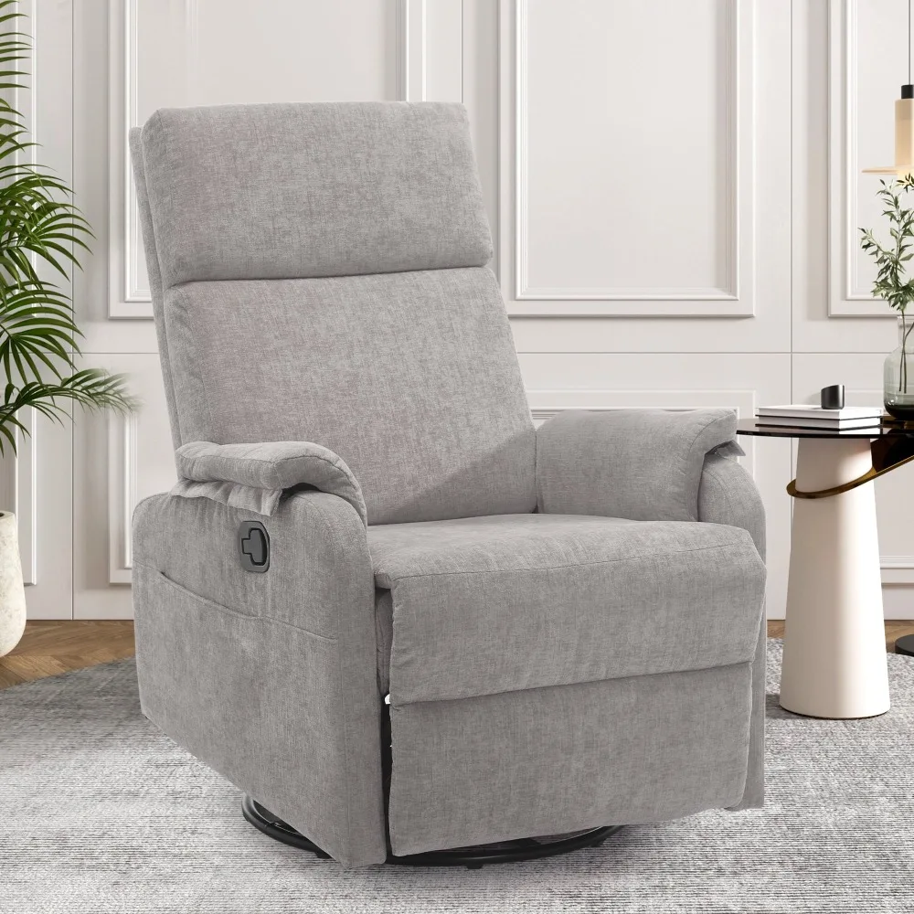 

Swivel Rocker Recliner Chair for Small Spaces Chenille for Living Room