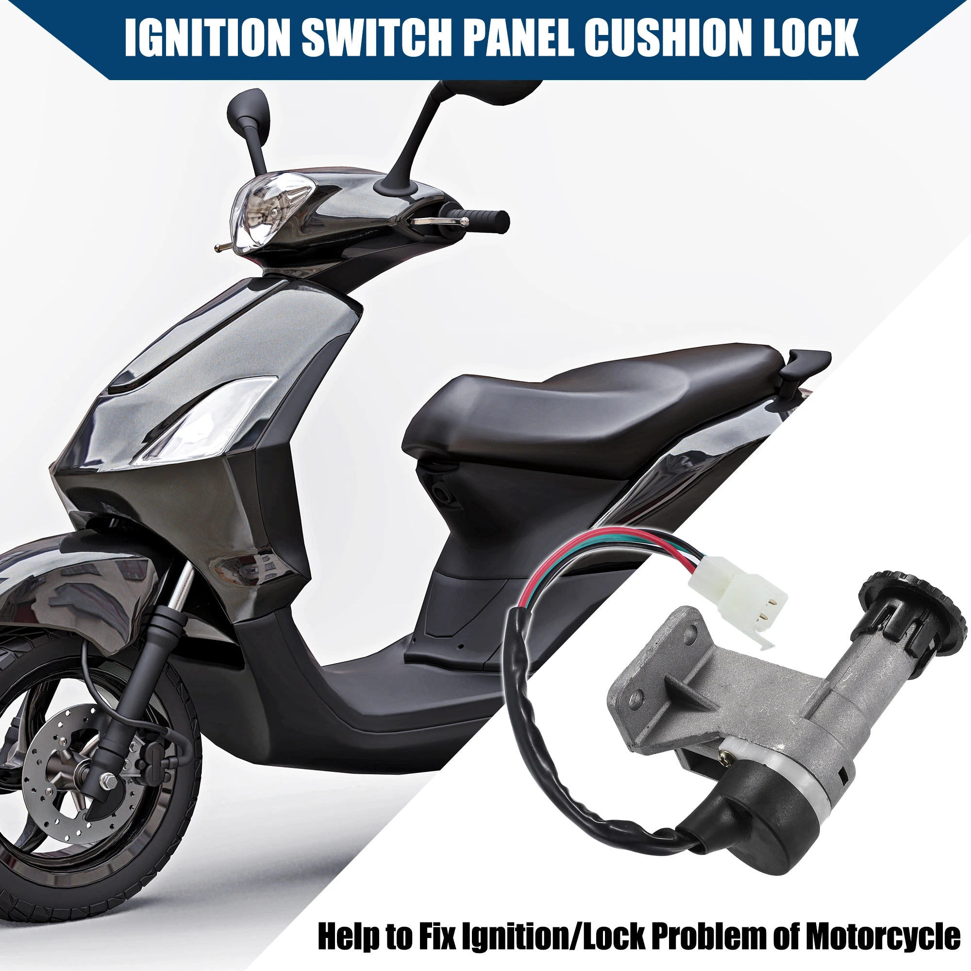 Ignition Key Switch Lock Assembly for GY6 49cc 50cc 125cc 150cc 139QMB with most Chinese Gas Scooter Moped Parts