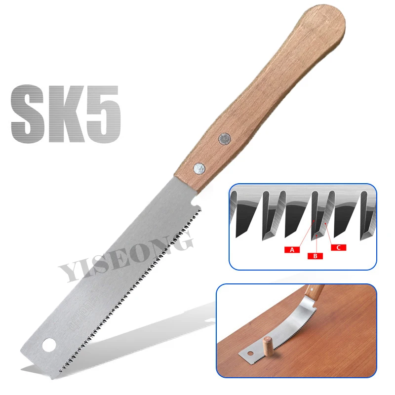 150mm Wood Sk5 Steel 3-edge Tooth 17 Tpi Japanese Saw Flush Cut Trim Saw For Woodworking