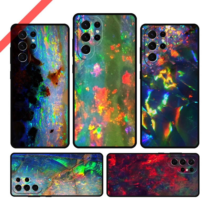 Opal Stone Iridescent Phone Case For Samsung Galaxy S20 FE S21 S10 S23 Plus S24 S22 Ultra Coque Note20 Note10 S9 S8 Cover Capa