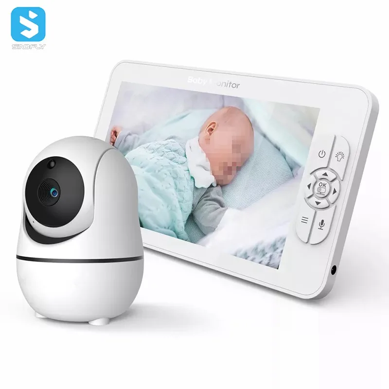 7,0 Polegadas Bebê Inteligente com Tela 1080p HD 4X Zoom Áudio Bidirecional Visão Noturna Choro Babyfoon Câmera de Bebê