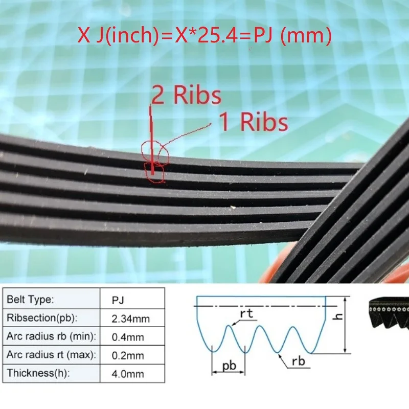 

495J PJ1257 Резиновый приводной ремень для беговой дорожки, велосипедной стиральной машины и т. д. 485J 490J 500J