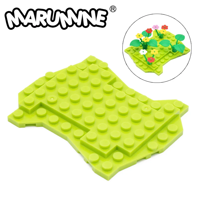 Marumine Building Bricks Grassland Baseplate Enlighten Blocks Natural & Technology Idea Compatible Rrecycle Toys For Kids Gift