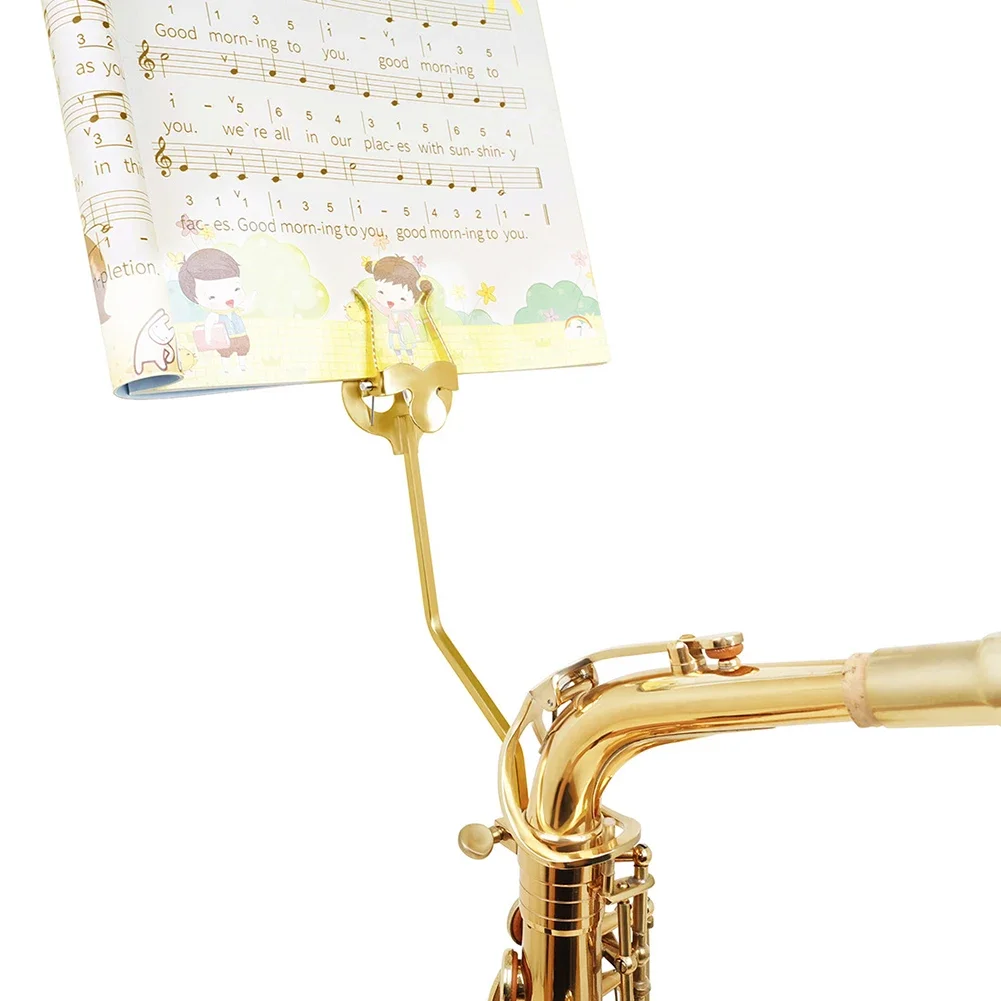 Saxophone Lyre Clamp On Clip Holder for Alto Saxophone Sheet Music Support with Reliable Metal Build for Musicians