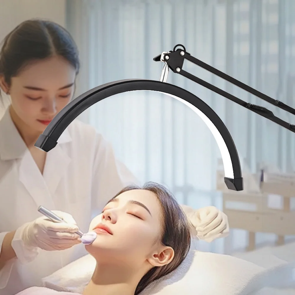 Hair Care Color - クランプ式フィルライト、角度調整可能、美容サロン、スキンケア、ヘアケア、眉毛整形、マニキュアテーブル照明用、USBプラグ付き