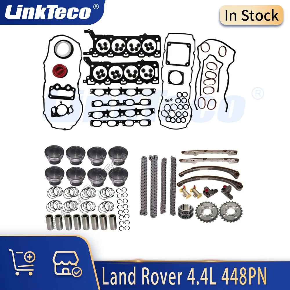 

Engine Parts Head Gasket Set Piston Set Timing Chain Kit Fit 4.4 L V8 Gas 448PN For 2005-2009 Land Rover Range Rover LR3 4.4L
