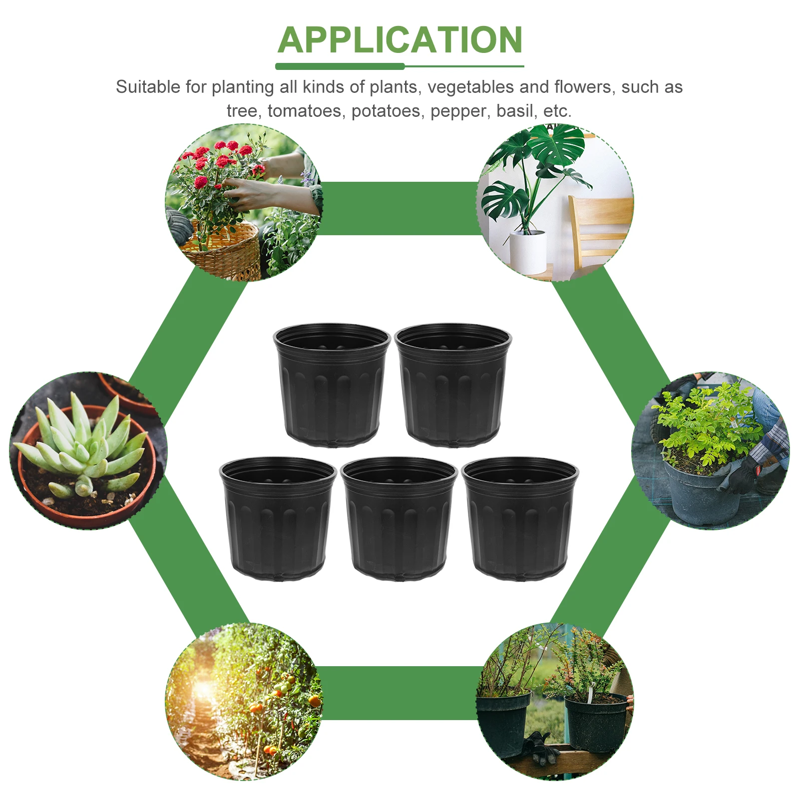 

5 Pcs Root Control Pots Garden Flower Plants outside Gardening Planter Suculentas