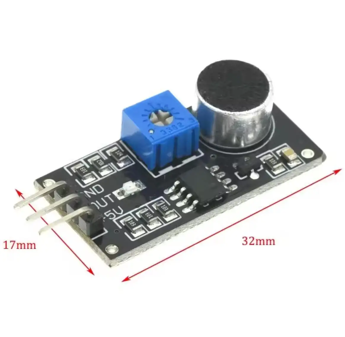 Sound Sensor Module 3 Pin Voice Sound Detection Sensor Amplifier LM393 Electret Microphone DIY Kit