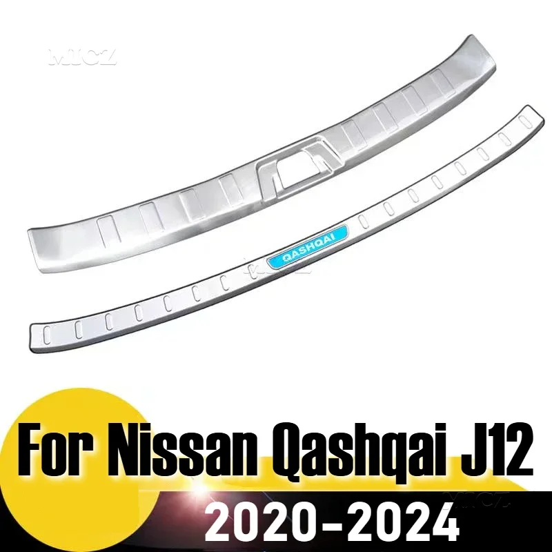 

Car Styling for Nissan Qashqai J12 2019 2020-2023 Rear Trunk Bumper Protector Rear Scuff Plate Rear Door Sill