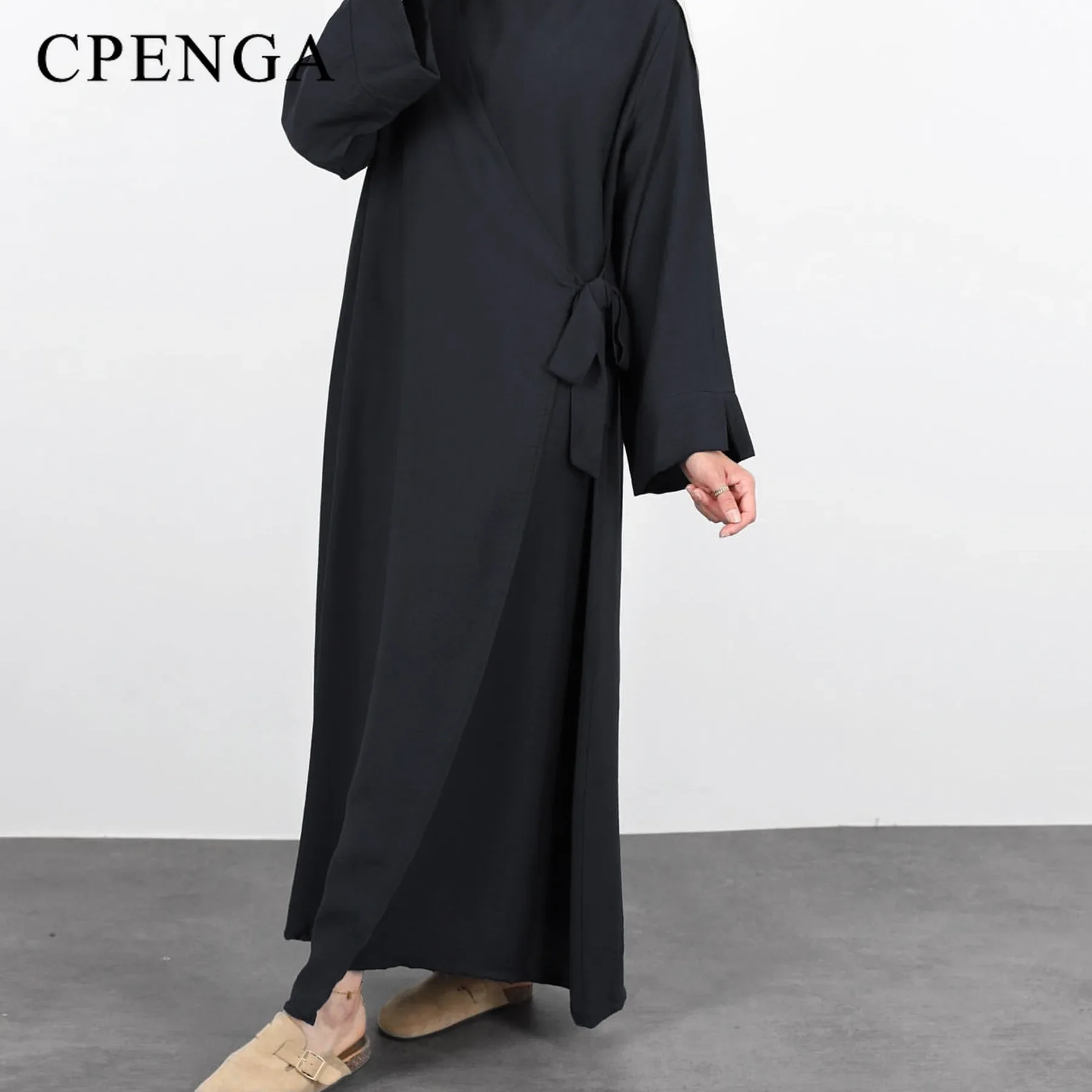 Eid Jersey Solid Modest muslim top and pants 2024 black abaya dubai luxury clothes for women robe mariage musulmane abaya sets