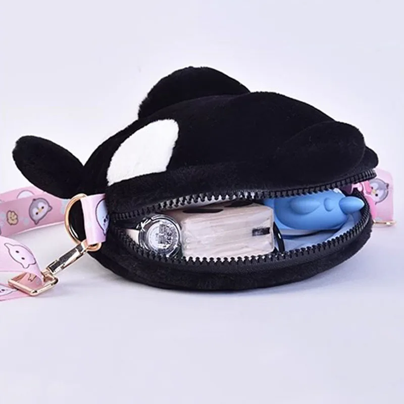 Killer Whale Crossbody Shoulder Bag Coin Key Storage Package Aquarium Soft Plush Toy Cartoon Sea Ocean Animal Fish Boy Girl Gift