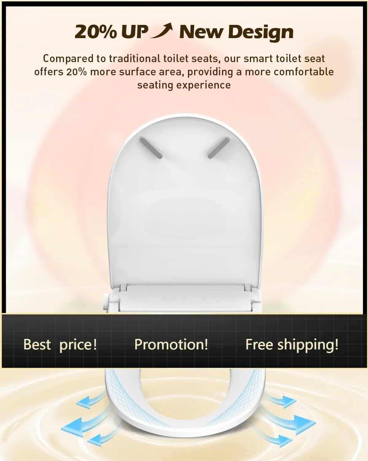 Brand new fast shippingBestsellerHeated Bidet Toilet Seat With Remote, Auto Open Lid, Elongated | Dryer, Four Cleaning Modes, Se